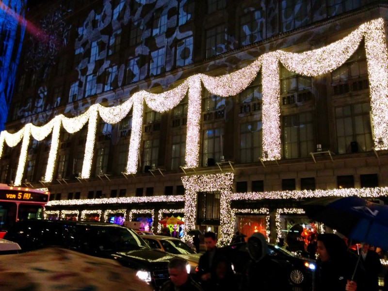 Fifth Avenue holiday decorations and Open Streets in New York 2026 — Photograph from an earlier edition; the current display can differ.